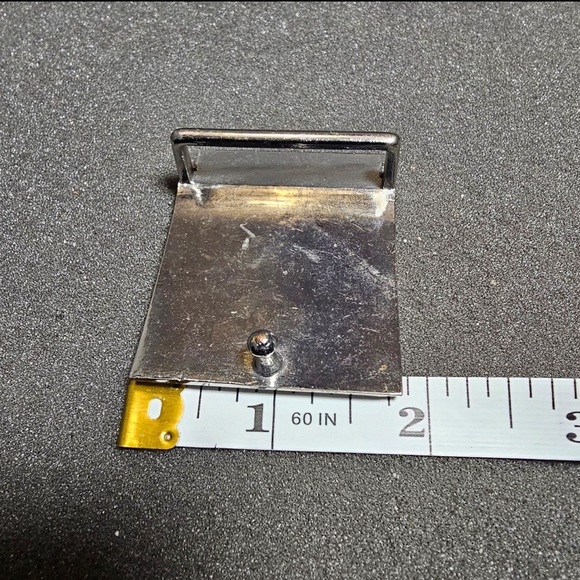 Brushed Silver Tone Rectangular Belt Buckle Unisex Minimalist Fits 1.5" Belts - Picture 8 of 9